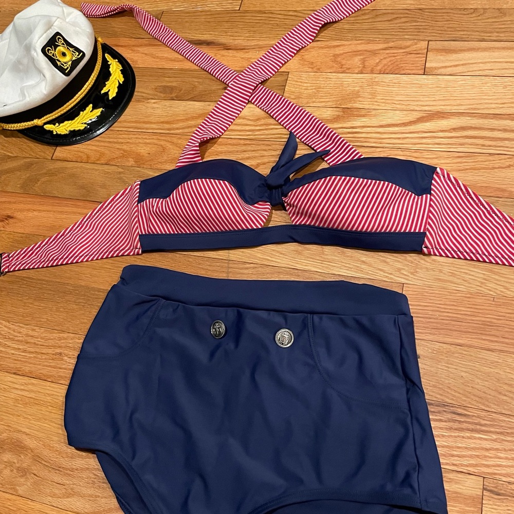 Sailor High-waist Pin-Up Bikini Large